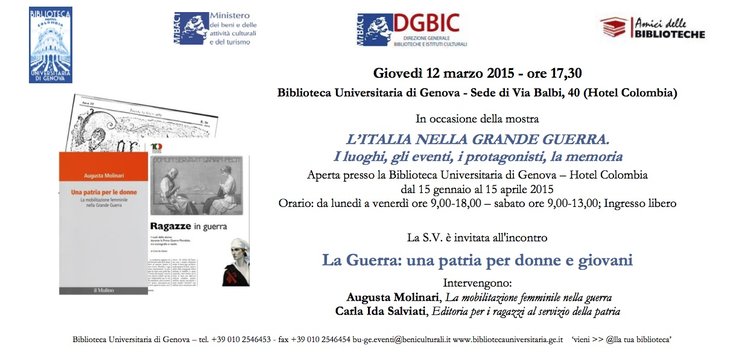Donne ed editori durante la Grande Guerra: un seminario a Genova il 12 marzo | Giunti Scuola