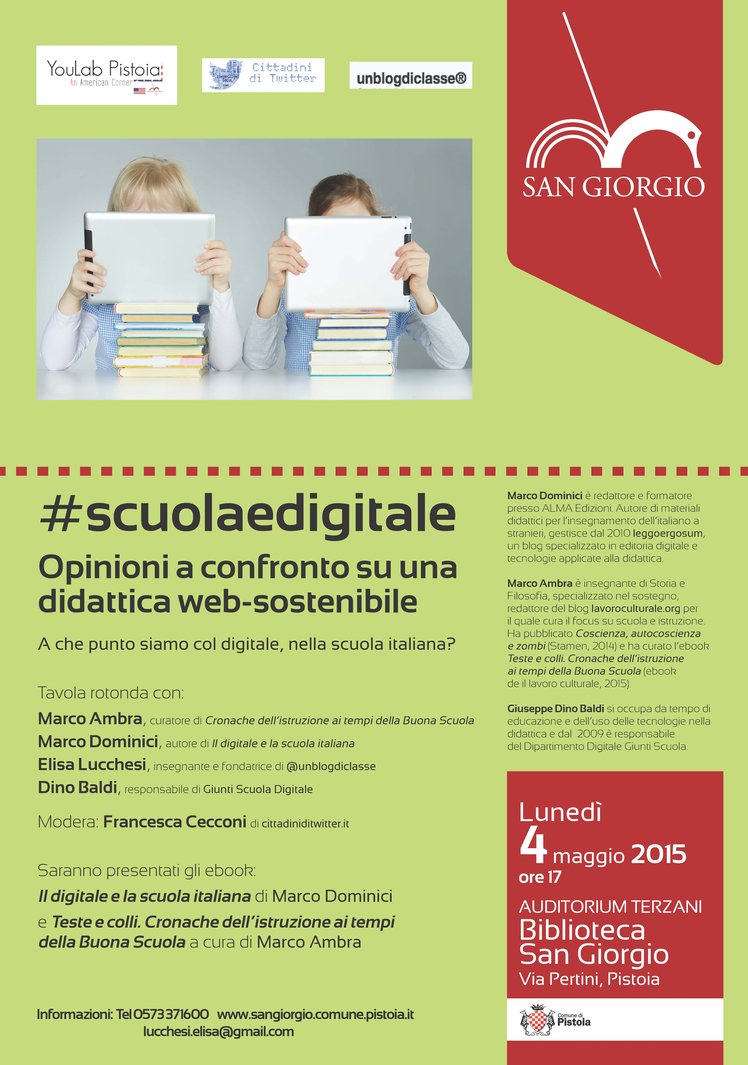 Il 4 maggio a Pistoia opinioni a confronto su una didattica web-sostenibile | Giunti Scuola
