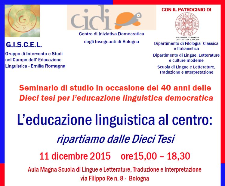 L'11 dicembre a Bologna "L'educazione linguistica al centro. Ripartire dalle Dieci tesi" | Giunti Scuola
