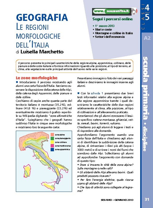 Le regioni morfologiche dell'Italia | Giunti Scuola