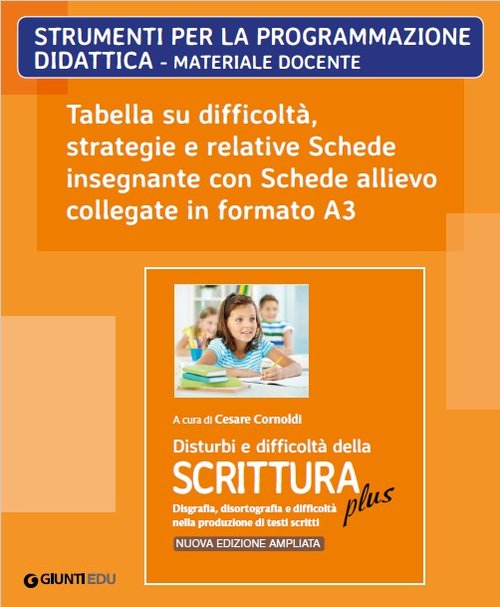 Tabella su Difficoltà, Strategie e relative Schede insegnante con Schede allievo collegate in formato A3 (ed. PLUS) | Giunti Scuola