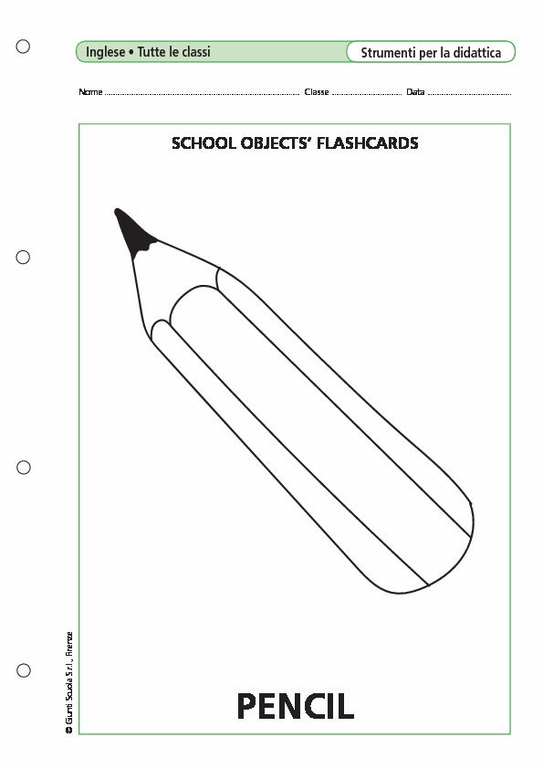 School Objects 39 Flashcards School Objects 39 Flashcards Giunti Scuola