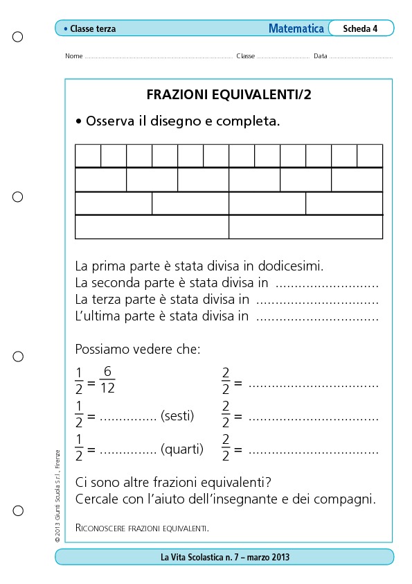 Frazioni Equivalenti 2 Frazioni Equivalenti 2 Giunti Scuola