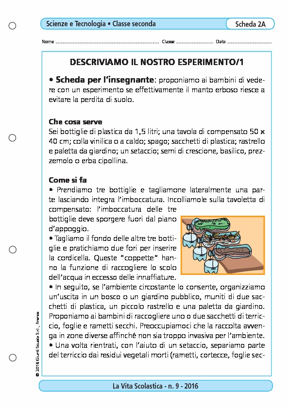 Descriviamo Il Nostro Esperimento 1 Descriviamo Il Nostro Esperimento 1 Giunti Scuola