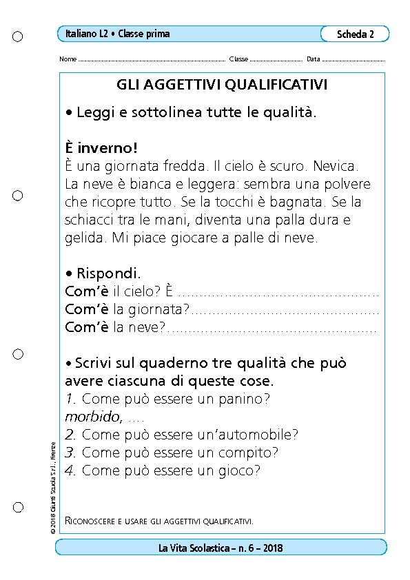 Gli Aggettivi Qualificativi Gli Aggettivi Qualificativi Giunti Scuola