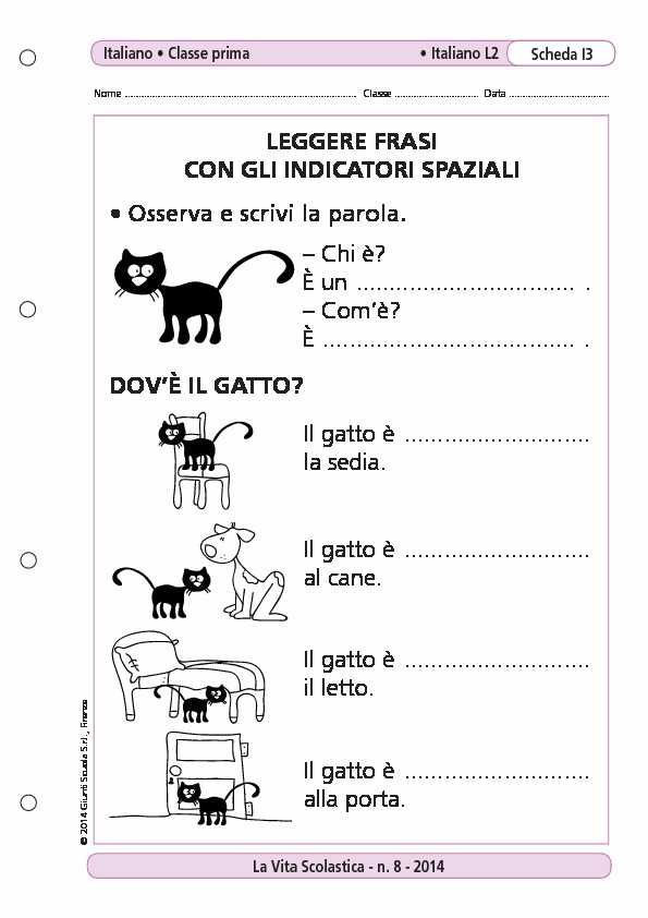 Leggere Frasi Con Gli Indicatori Spaziali Leggere Frasi Con Gli Indicatori Spaziali Giunti Scuola