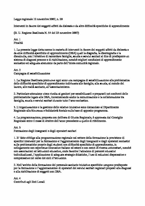 02. Basilicata - Legge regionale n. 20 del 12 novembre 2007 | Giunti Scuola 02. Basilicata - Legge regionale n. 20 del 12 novembre 2007 | Giunti Scuola