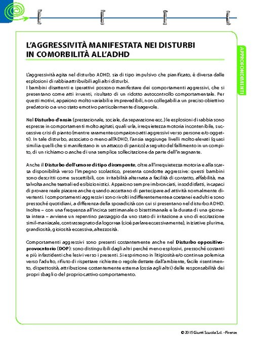 1. L’aggressività manifestata nei disturbi in comorbilità all’ADHD | Giunti Scuola 1. L’aggressività manifestata nei disturbi in comorbilità all’ADHD | Giunti Scuola