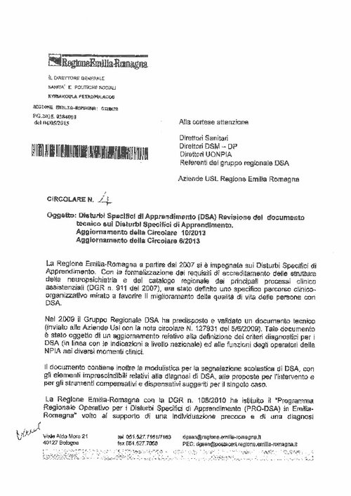 11. Circolare n. 4 del 04 maggio 2015 della Direzione Generale Sanità e Politiche Sociali della Regione Emilia-Romagna | Giunti Scuola 11. Circolare n. 4 del 04 maggio 2015 della Direzione Generale Sanità e Politiche Sociali della Regione Emilia-Romagna | Giunti Scuola