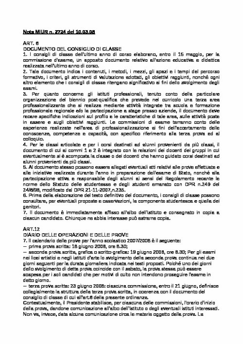 11. Nota MIUR prot. 2774 del 10 marzo 2008 | Giunti Scuola