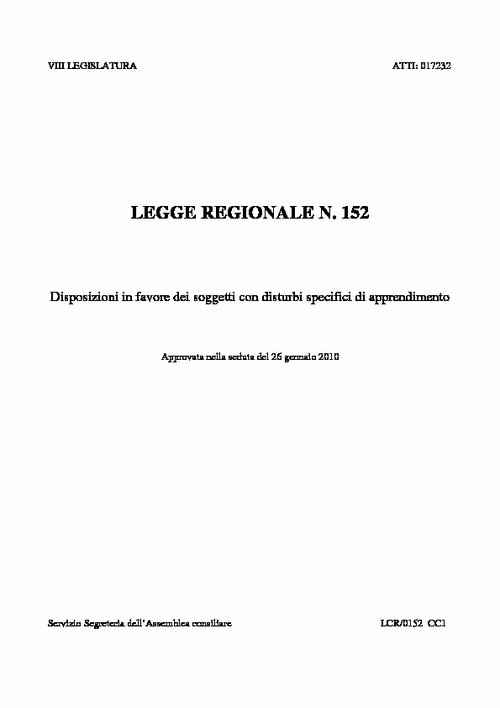 14. Lombardia - Legge regionale n. 152 | Giunti Scuola