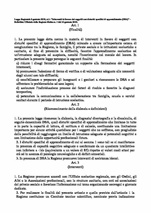 17. Molise - Legge regionale 08 gennaio 2010, n. 1 | Giunti Scuola