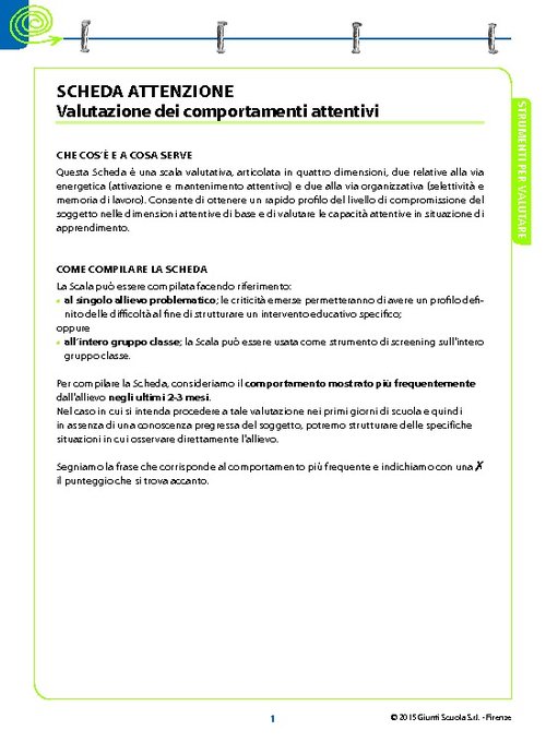 2. Scheda Attenzione | Giunti Scuola 2. Scheda Attenzione | Giunti Scuola