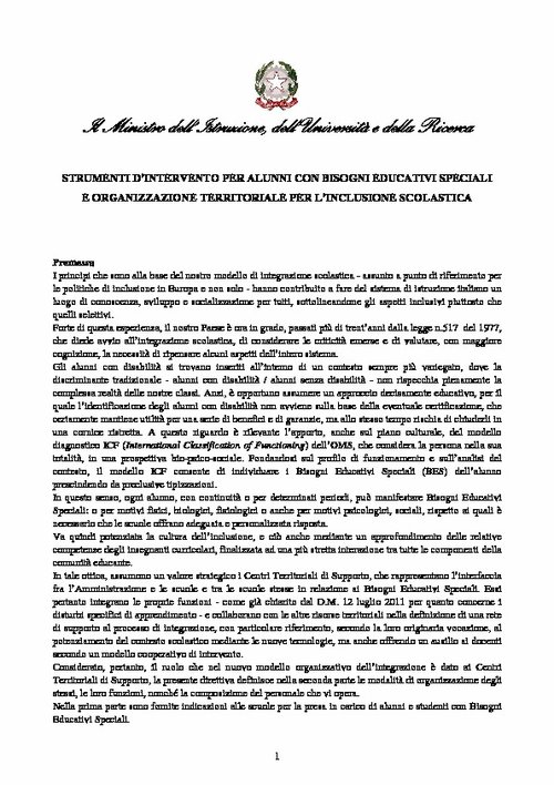 24. Direttiva ministeriale 27/12/2012 | Giunti Scuola 24. Direttiva ministeriale 27/12/2012 | Giunti Scuola
