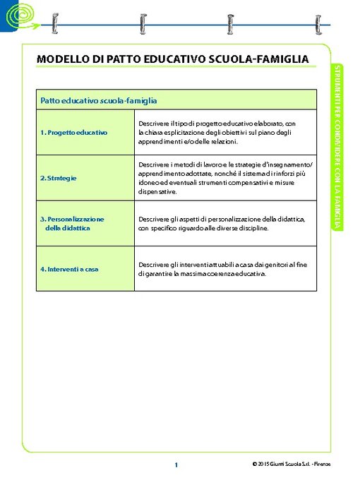 3. Modello di Patto Educativo scuola-famiglia | Giunti Scuola 3. Modello di Patto Educativo scuola-famiglia | Giunti Scuola
