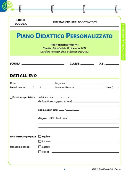 3. Modello di PDP | Giunti Scuola 3. Modello di PDP | Giunti Scuola