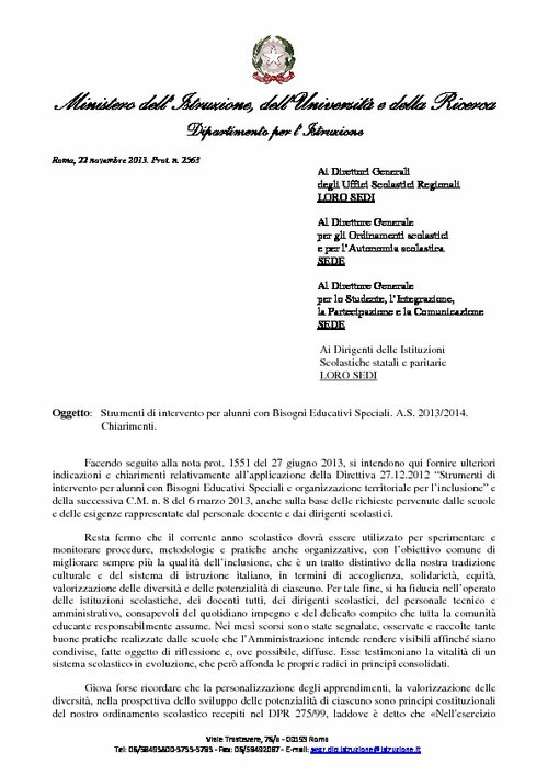 30. Nota MIUR n. 2563 del 22/11/2013 | Giunti Scuola 30. Nota MIUR n. 2563 del 22/11/2013 | Giunti Scuola