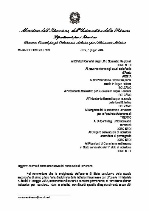 31. Nota MIUR n. 3587 del 03/06/2014 | Giunti Scuola 31. Nota MIUR n. 3587 del 03/06/2014 | Giunti Scuola