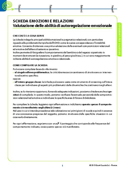 4. Scheda Emozioni e relazioni | Giunti Scuola 4. Scheda Emozioni e relazioni | Giunti Scuola