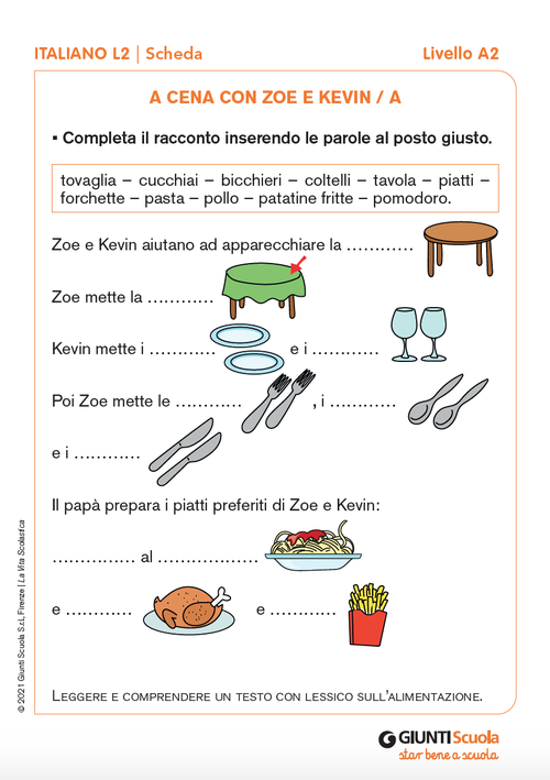 A cena con Zoe e Kevin / A | Giunti Scuola A cena con Zoe e Kevin / A | Giunti Scuola