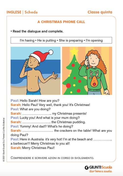 A Christmas phone call | Giunti Scuola A Christmas phone call | Giunti Scuola