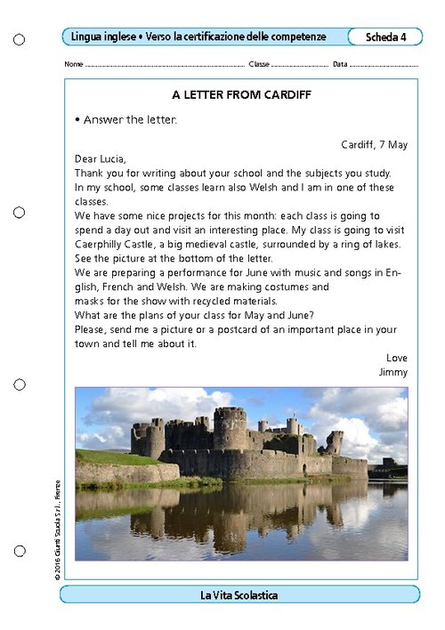 A letter from Cardiff | Giunti Scuola A letter from Cardiff | Giunti Scuola