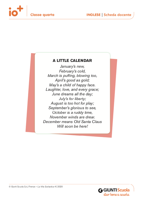 A little calendar | Giunti Scuola A little calendar | Giunti Scuola