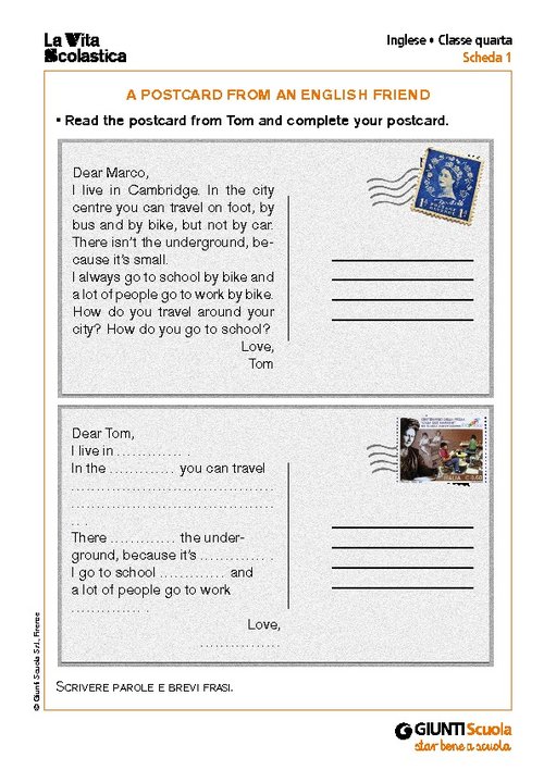 A postcard from an English friend | Giunti Scuola A postcard from an English friend | Giunti Scuola