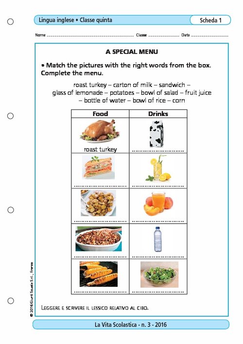 A special menu | Giunti Scuola A special menu | Giunti Scuola