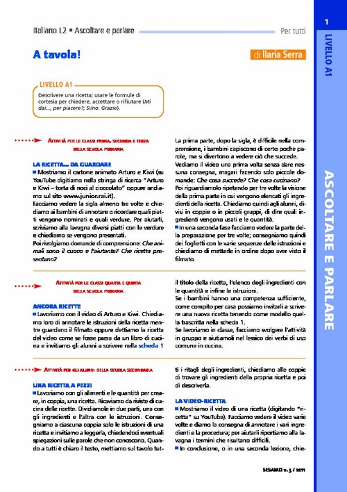 A tavola! - Ascoltare e parlare - 2 | Giunti Scuola A tavola! - Ascoltare e parlare - 2 | Giunti Scuola