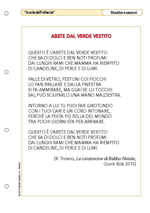 Abete dal verde vestito - Testo | Giunti Scuola Abete dal verde vestito - Testo | Giunti Scuola