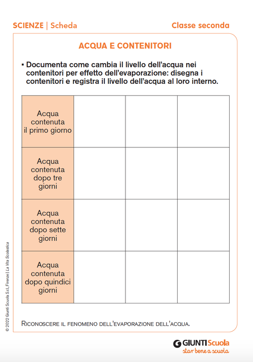 Acqua e contenitori | Giunti Scuola Acqua e contenitori | Giunti Scuola