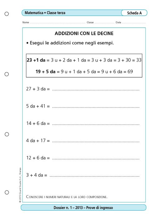 Addizioni con le decine | Giunti Scuola Addizioni con le decine | Giunti Scuola