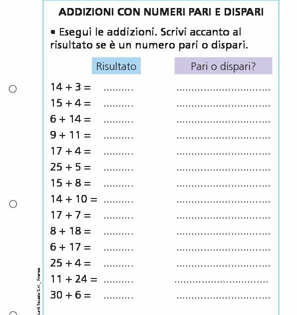 Addizioni con numeri pari e dispari Addizioni con numeri pari e dispari Giunti Scuola Addizioni con numeri pari e dispari Addizioni con numeri pari e dispari Giunti Scuola