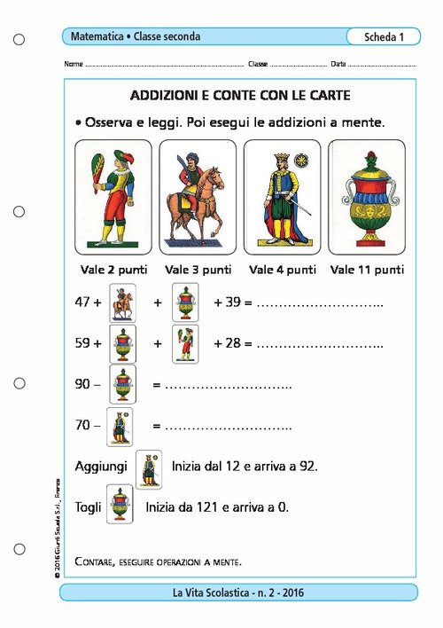 Addizioni e conte con le carte | Giunti Scuola Addizioni e conte con le carte | Giunti Scuola