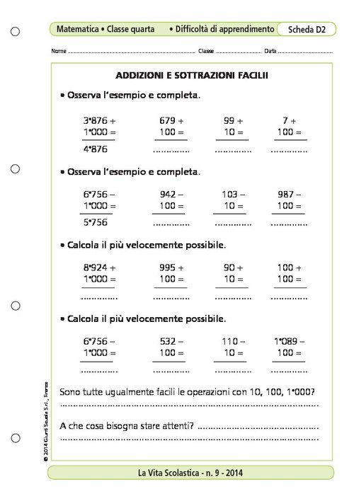 Addizioni e sottrazioni facili! | Giunti Scuola Addizioni e sottrazioni facili! | Giunti Scuola