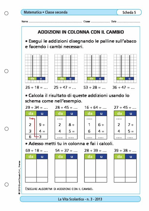 Addizioni in colonna con il cambio | Giunti Scuola Addizioni in colonna con il cambio | Giunti Scuola