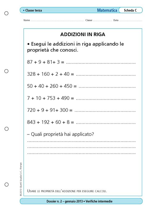 Addizioni in riga | Giunti Scuola