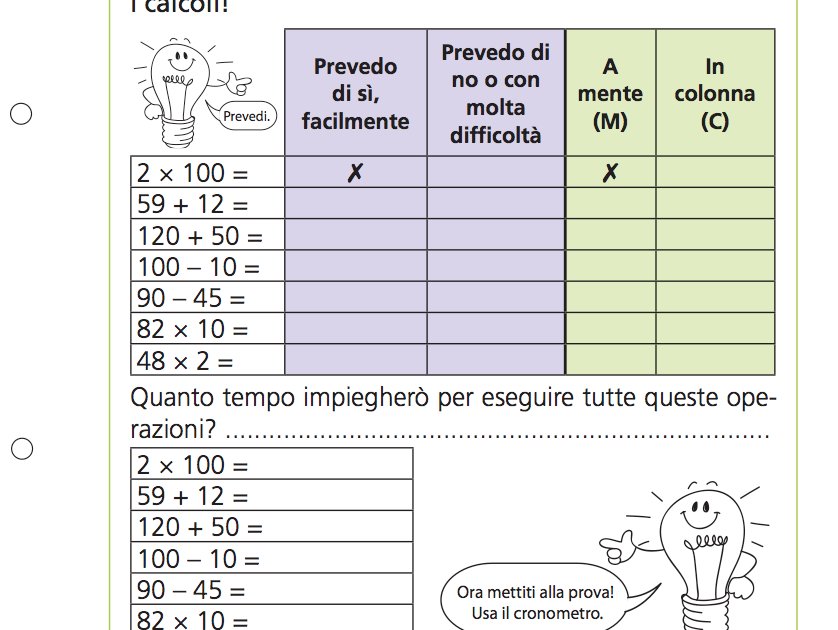 Addizioni, sottrazioni e moltiplicazioni: a mente o in colonna