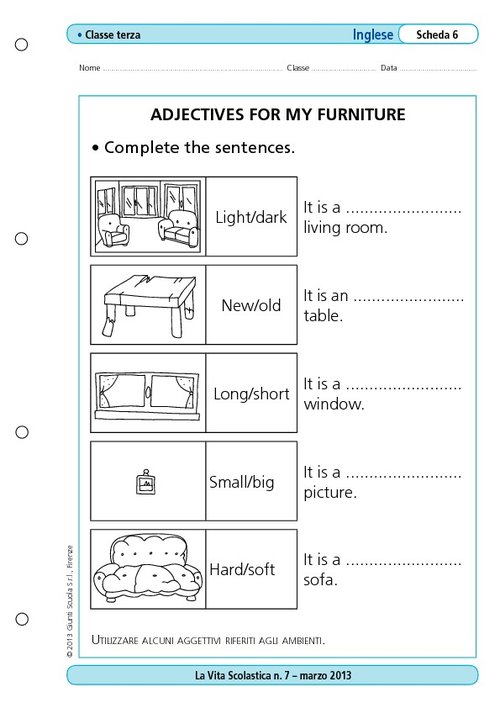 Adjectives for my forniture | Giunti Scuola