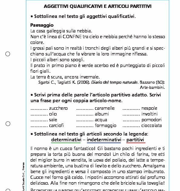 Aggettivi qualificativi e articoli partitivi | Giunti Scuola