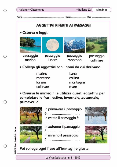 Aggettivi riferiti ai paesaggi | Giunti Scuola Aggettivi riferiti ai paesaggi | Giunti Scuola