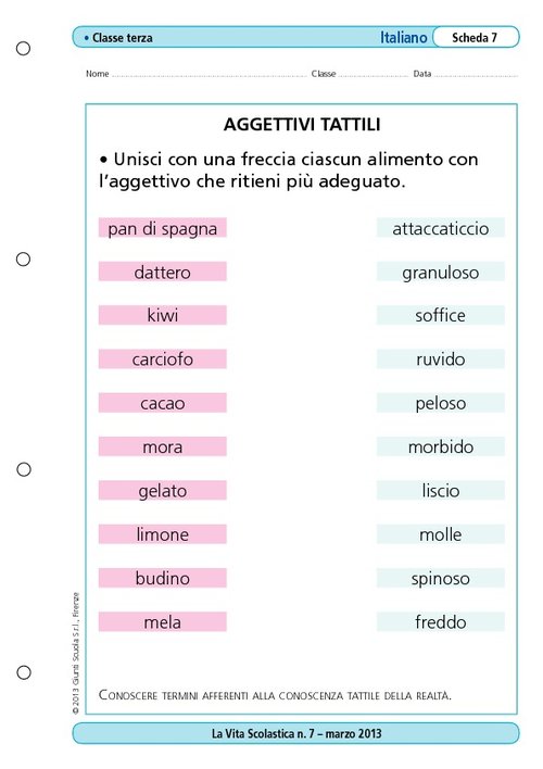Aggettivi tattili | Giunti Scuola Aggettivi tattili | Giunti Scuola