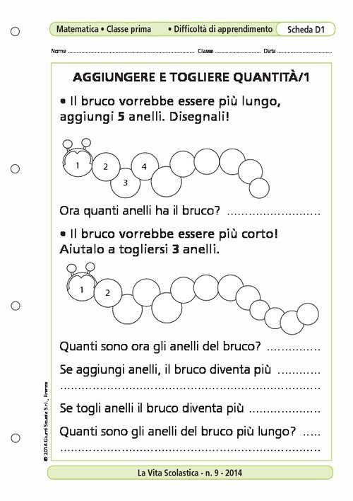 Aggiungere e togliere quantità/1 | Giunti Scuola Aggiungere e togliere quantità/1 | Giunti Scuola