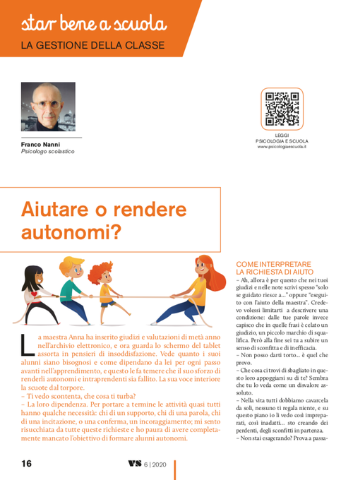 Aiutare o rendere autonomi? | Giunti Scuola Aiutare o rendere autonomi? | Giunti Scuola