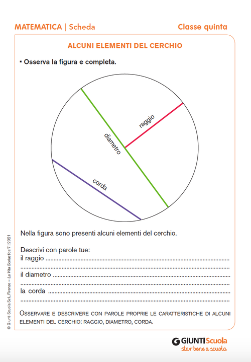 Alcuni elementi del cerchio | Giunti Scuola