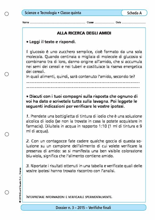 Alla ricerca degli amidi | Giunti Scuola Alla ricerca degli amidi | Giunti Scuola
