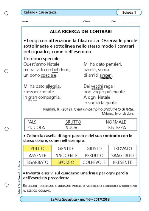 Alla ricerca dei contrari | Giunti Scuola Alla ricerca dei contrari | Giunti Scuola