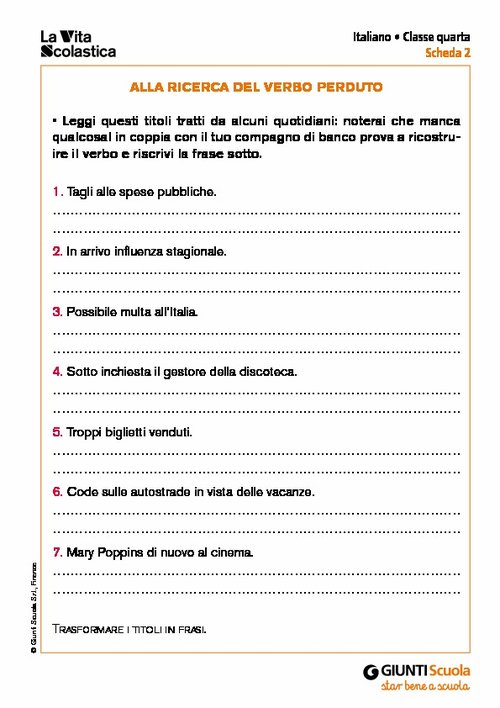 Alla ricerca del verbo perduto | Giunti Scuola Alla ricerca del verbo perduto | Giunti Scuola