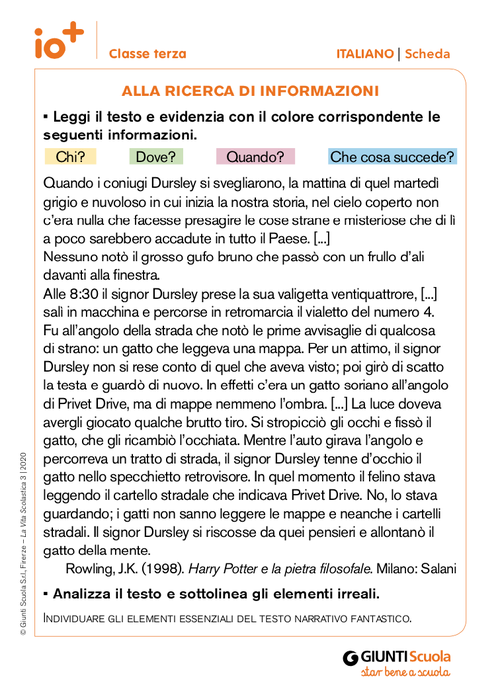 Alla ricerca di informazioni | Giunti Scuola Alla ricerca di informazioni | Giunti Scuola